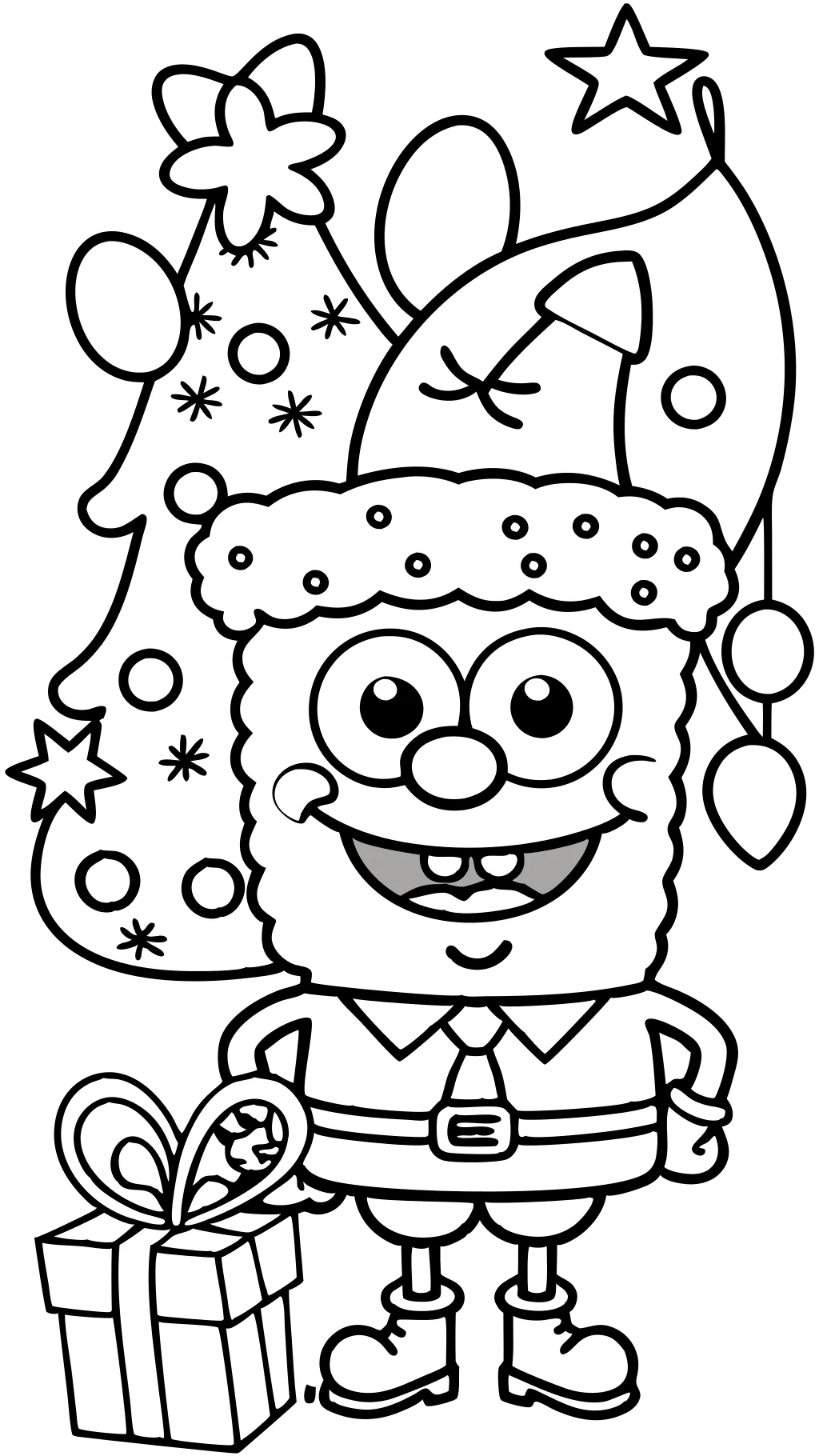 Páginas de colores de Navidad de Bob Esponja